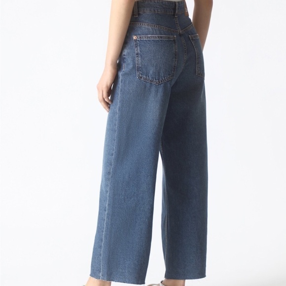 LEFTIES Denim Collection High Rise Wide Leg Full Length 100% Cotton Jeans NWT - Picture 2 of 16